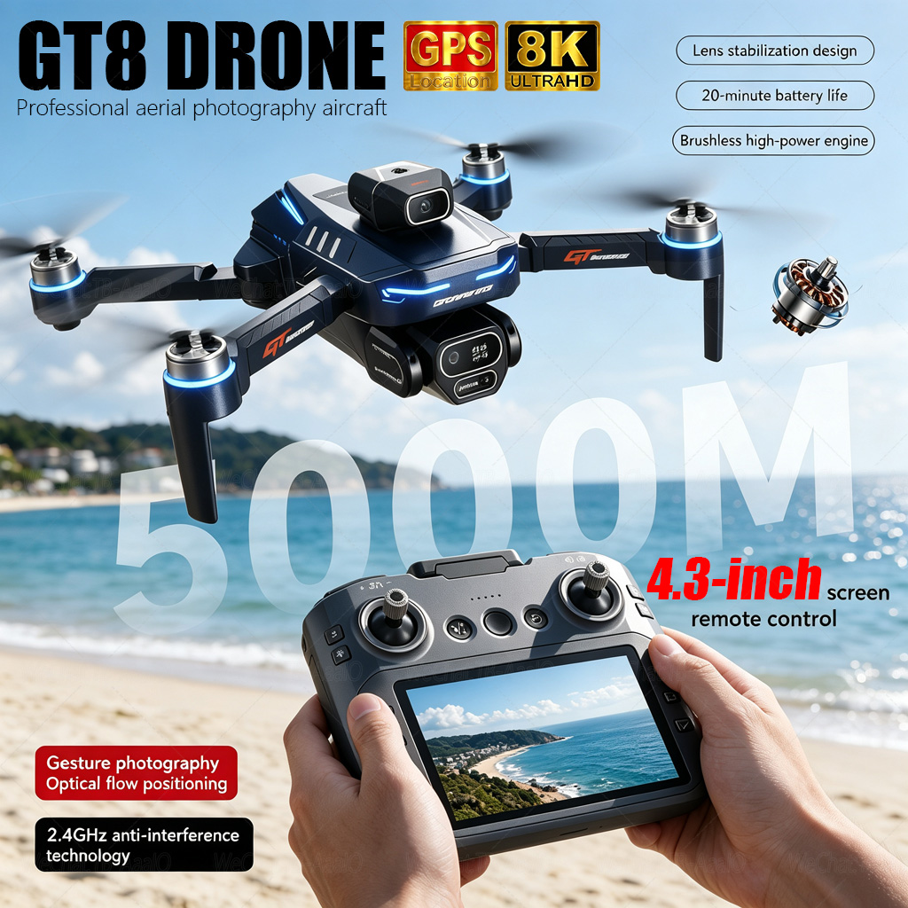 Fpv Brushless Rc Drone 4K - NEUE GT8 HD RC-Drohne 4K Professionelle