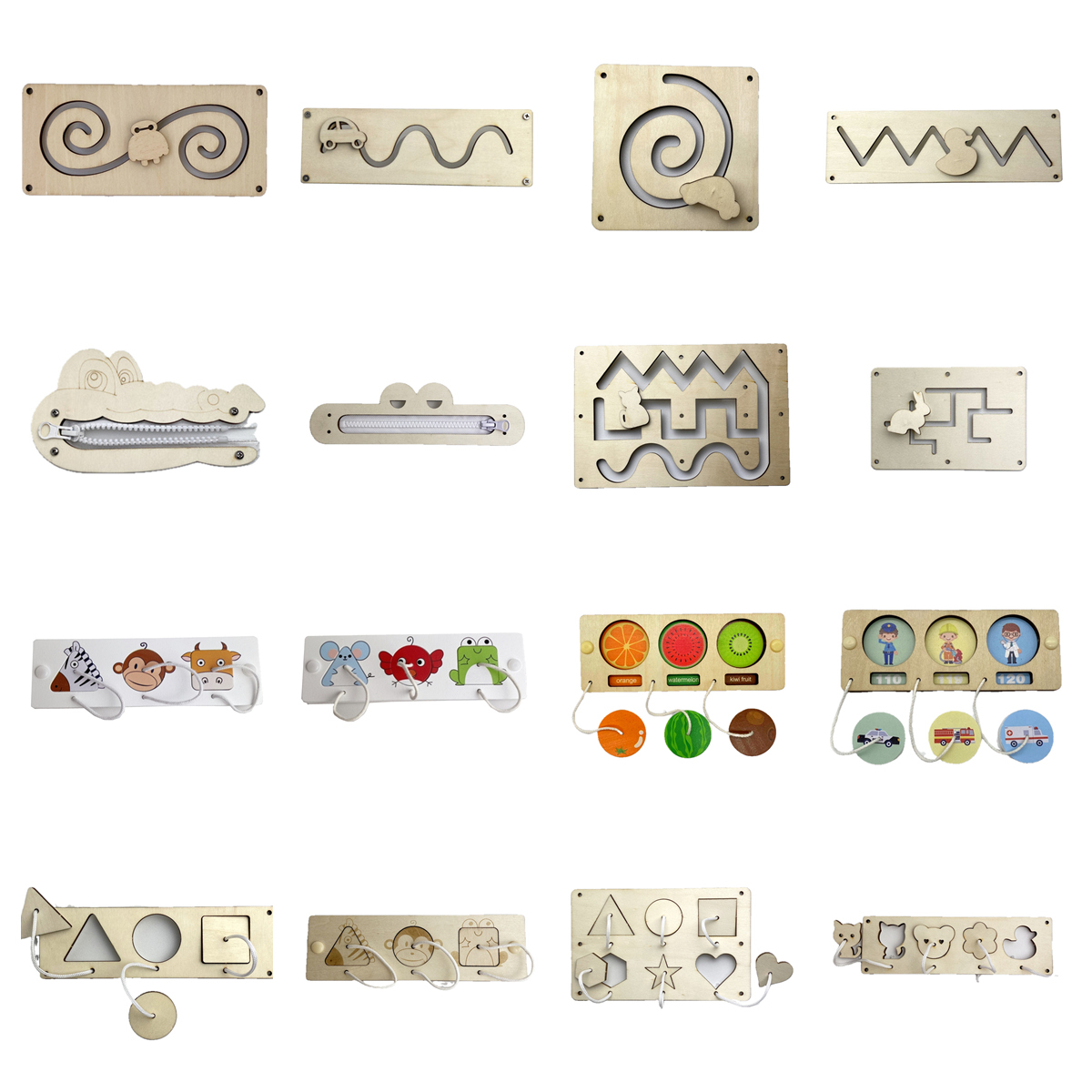 Montessori Wooden Busy Board Toddler - Hausgemachte Montessori Materialien Bildungs Holz Spielzeug
