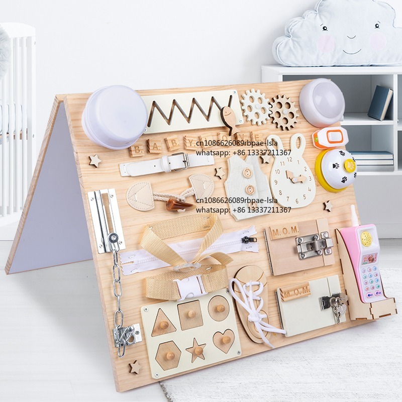Montessori Wooden Busy Board Toddler - Montessori Busy Board Holz-Sensorik-Aktivitätsspielzeug für Babys
