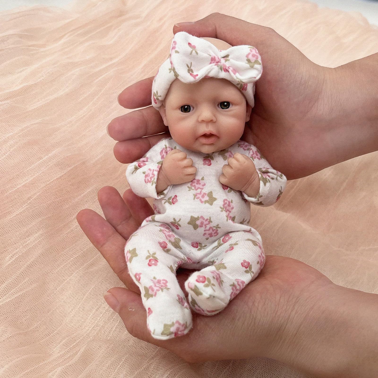 Reborn Baby Doll Silicone Realistic - Blrags Reborn Babypuppen, 17,8 cm, Mädchen-Silikonpuppe,