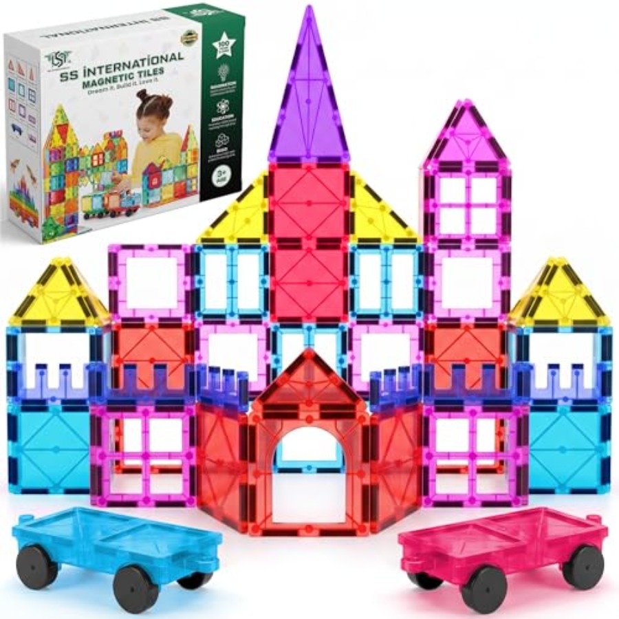 Magnetische Bausteine Set mit  – Magnetic Building Tiles Set 100Pcs Bewertung und Preis