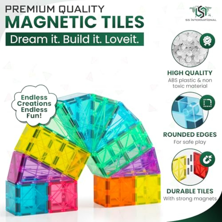 Magnetische Bausteine Set mit  – Magnetic Building Tiles Set 100Pcs Bewertung und Preis