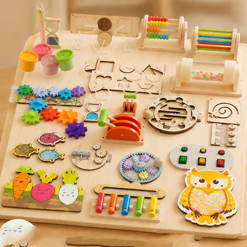 Premium Montessori Beschäftigu – Montessori Wooden Busy Board Toddler Bewertung und Preis