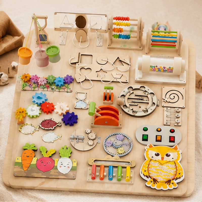 Premium Montessori Beschäftigu – Montessori Wooden Busy Board Toddler Bewertung und Preis